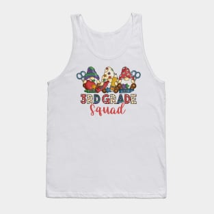 Cute Gnomes Funny 3rd Grade Squad Back To School Teacher Gift Tank Top